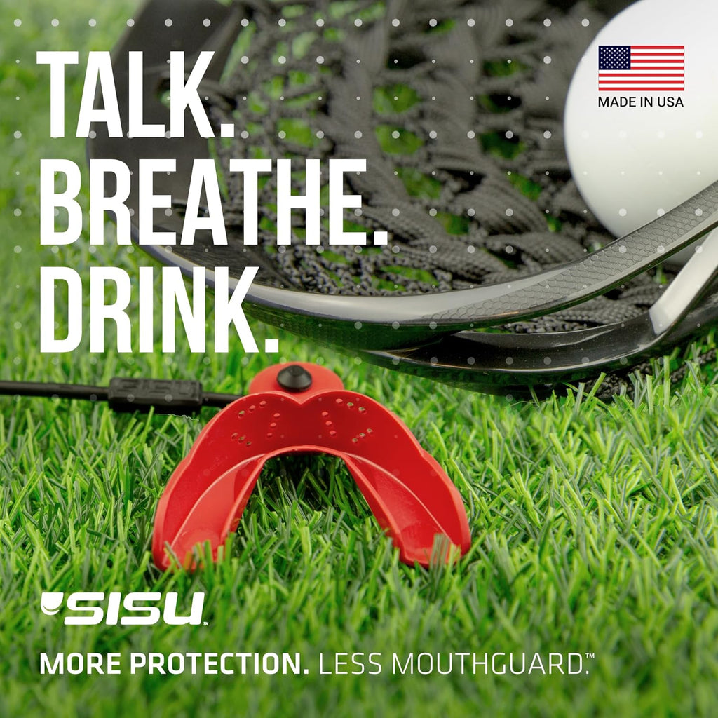 SISU Tether Mouthguard - Remoldable Protection for Football, Hockey & Lacrosse - Fits Braces - Non-Toxic