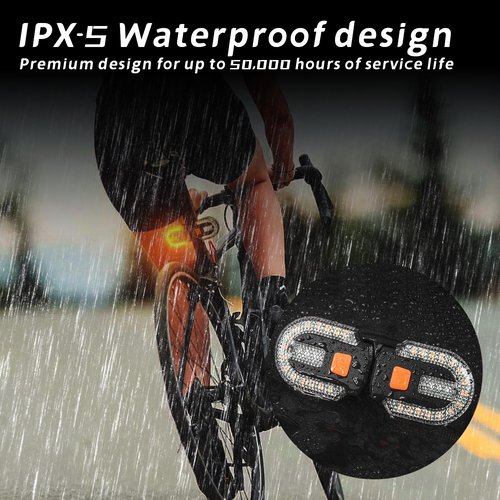 Rechargeable Bike Tail Light with Turn Signals, USB Charging,Remote Control 5 Lighting Modes,Split Bike Turn Signals, Waterproof Bicycle Rear Light for Night Riding, Mountain Cycling and Road Safety