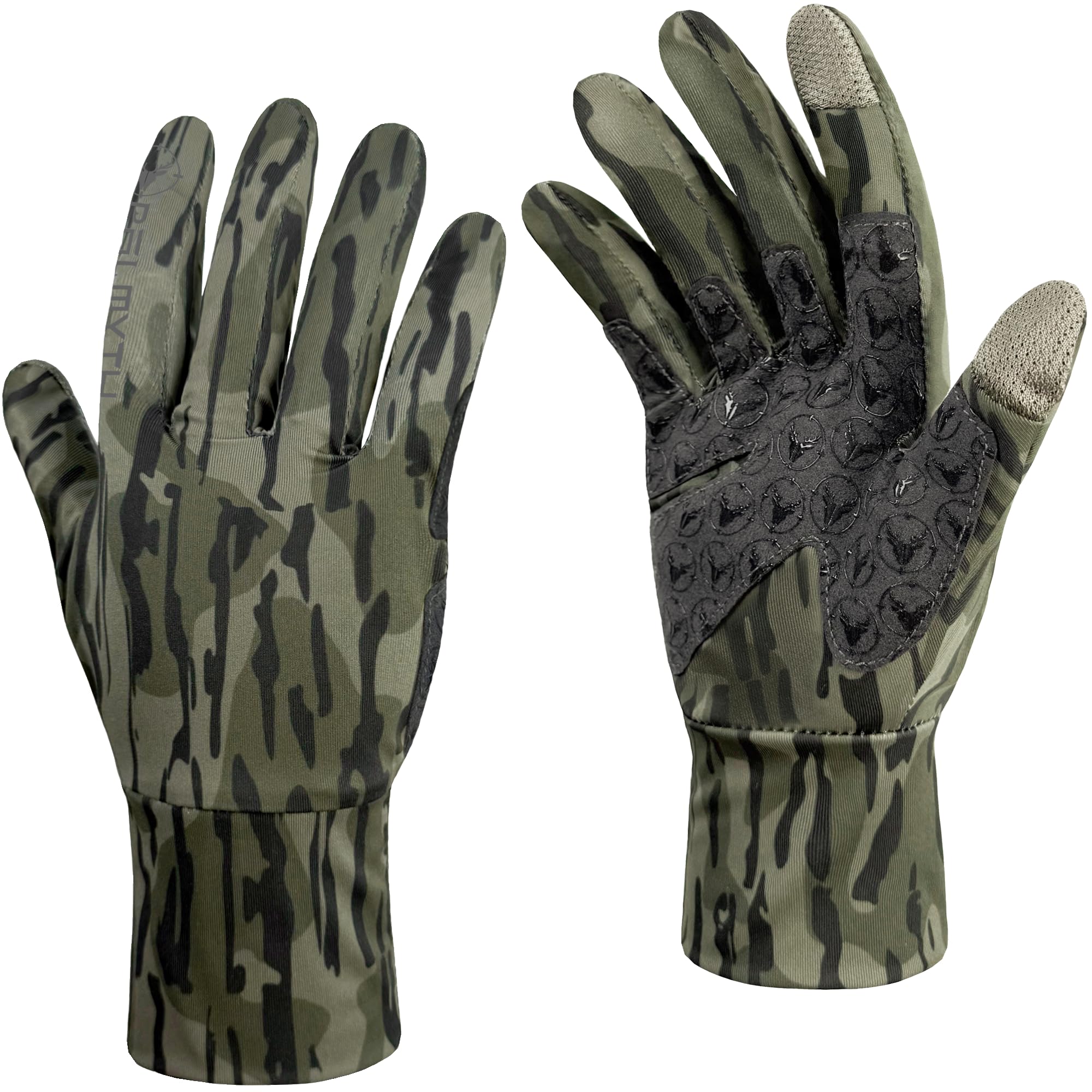 Palmyth Hunting Gloves for Men Lightweight Camo Glove Outdoor Marsh Fog L/XL