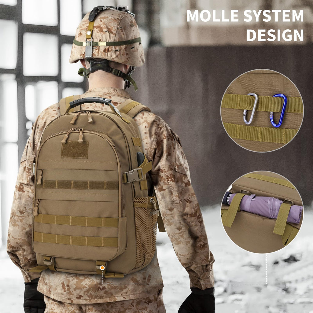 HUNTVP Military Tactical Backpack 40L Large Army 3 Day Assault Pack Molle Bag Backpacks WR Hunting Rucksack Assault Pack