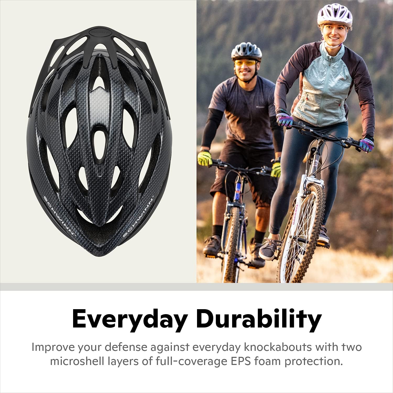 Schwinn Thrasher Adult Bike Helmet - Adjustable Fit 58-62 cm | Microshell, Air Vents & Visor