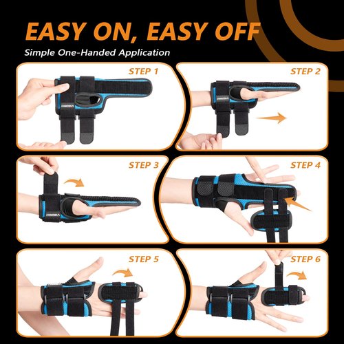 VIGORFIT 2 Finger Splint for Trigger Finger, Broken Fingers, Knuckle Sprains - Double Finger Support for Index, Middle, Ring Finger, Unisex Sizes, Right Hand, M