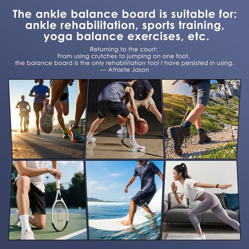 YDMADE Ankle Balance Board - Non-Slip Balance Board for Physical Therapy, Fast Injury Recovery & Core Strength - 300lbs Capacity - Ideal for Athletes, Seniors & Home Use