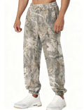 Eutten Mens Camo Sweatpants Baggy Maple Leaf Print Tapered Joggers Fleece Drawstring Waist Workout Lounge Pants with Pockets