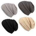 4 Pack Winter Hats for Women Men, Slouchy Beanies Hats Caps Knit Chunky Winter Beanie Hats Cute Skull Cap