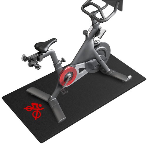 Crostice Bike Trainer Mat Compatible with Peloton Bike, for Treadmill & Row, THK 6mm, Under Mat Protect Hardwood Floor Carpet, Trainer Accessory for Indoor Stationary Exercise Bicycle