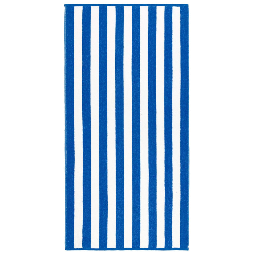Beachland Classic Cabana Stripe Beach Towel - 30 x 60 inch - Soft Cotton Terry Resort Style Perfect for Beach and Pool (Royal-Mint-Tur, 6 Pack)