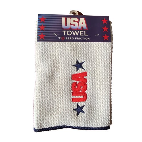 Zero Friction USA Golf Towel, White