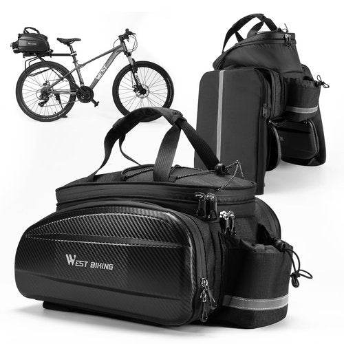 Bike Bags for Bicycles Rear Rack, 31L Panniers Bike Trunk Bags with Reflector, Rain Cover & Shoulder Strap, 3 in 1 Bicycle Rack Bag for Commuter Travel Outdoor
