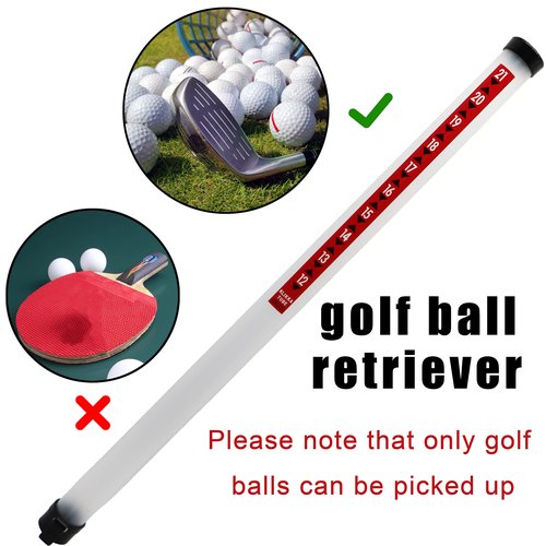Golf Ball Retriever Professional Picker Golf Ball Shag Tube Plastic Release Retrievers Collector Practice Pick-up Sucker Tool, 35.4 Inch (Black)
