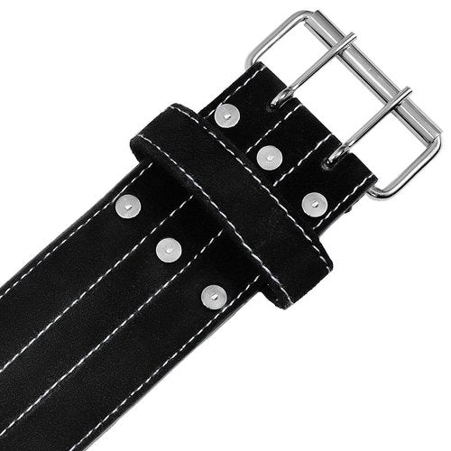 HHR Power Lifting Belt Suede Leather Double Prong Power Belt - 4 Inches Wide, 10 MM Thick - Weightlifting Belt Maximum Support & Protection- Optimal for Powerlifting 1 Year Warranty!!!!
