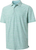 M MAELREG Golf Polo Shirt - Men's Short Sleeve Dry Fit Striped Performance | Moisture-Wicking Casual Wear