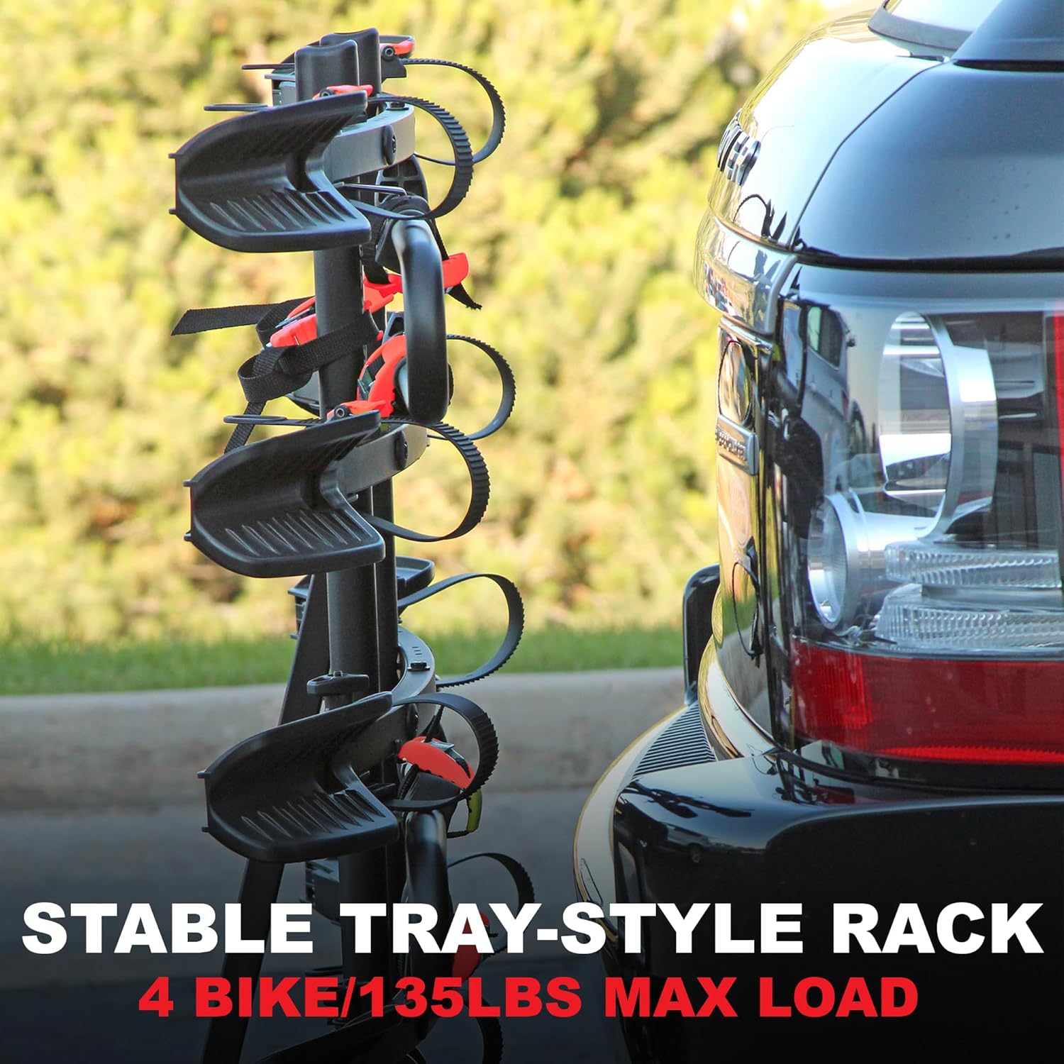 Trimax RMBR4 - 4-Bike Hitch Mount Rack for SUV, Truck, Van - Foldable with Locking Arms, 2" Receiver