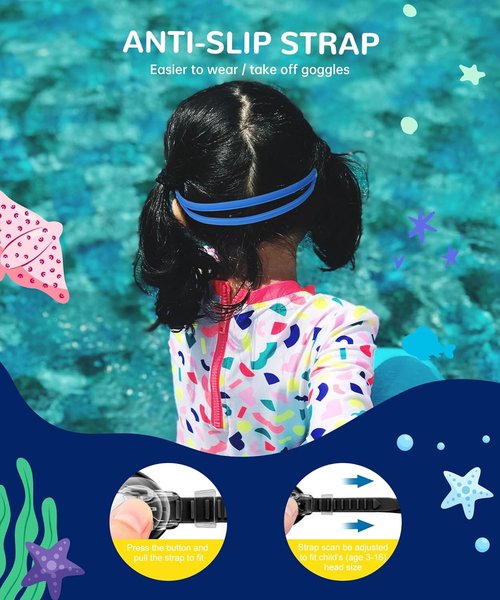 NSSIW Kids Swim Goggles - Anti-Fog, No Leak Design | 2 Pack for Ages 3-16