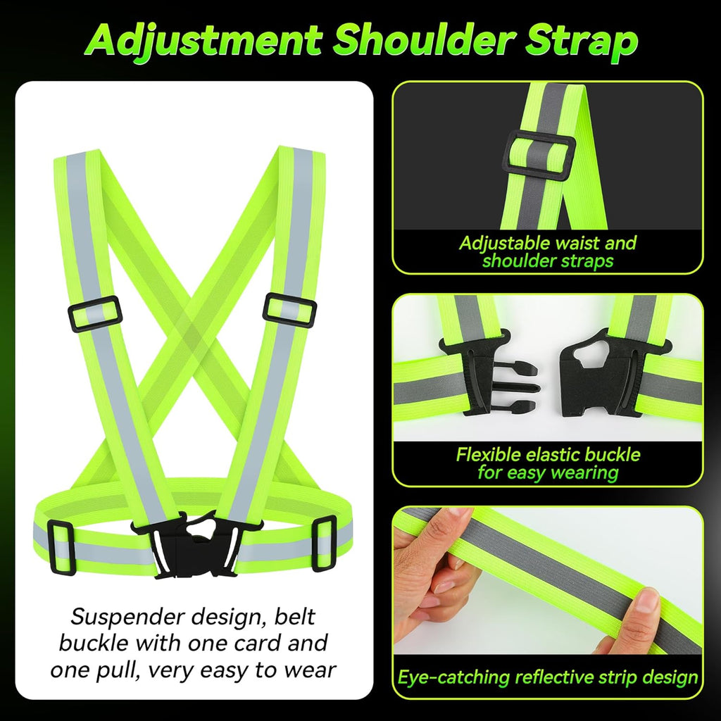 Skiennix Reflective Vest - High Visibility Adjustable Safety Gear for Night Running & Outdoor Activities