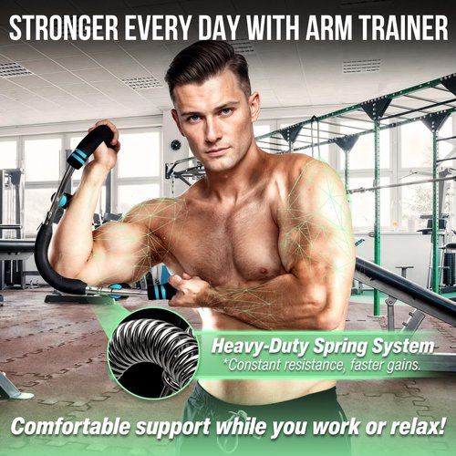FitnessX Twister Arm Trainer, 60-100 LBS Chest Workout Equipment, Home Workout, Chest and Arm Trainer for Men, Chest Press Bar, Heavy-Duty Strength Training Equipment for Home Gym