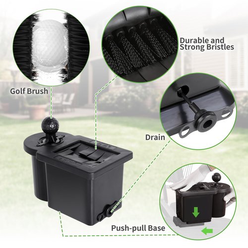 10L0L Universal Golf Ball Washer and Club Head Cleaner for EZGO Club Car Yamaha, Stay at the Top of Your Golf Game with the Convenient-Black
