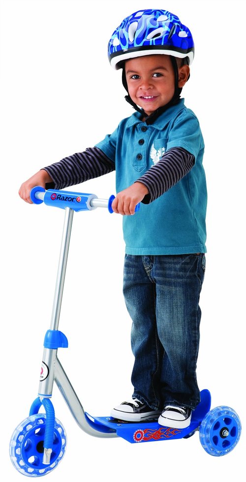 Razor A3 Kick Scooter and Lil' Kick Scooter Bundle - Larger Wheels, Front Suspension, Wheelie Bar, Lightweight, Foldable