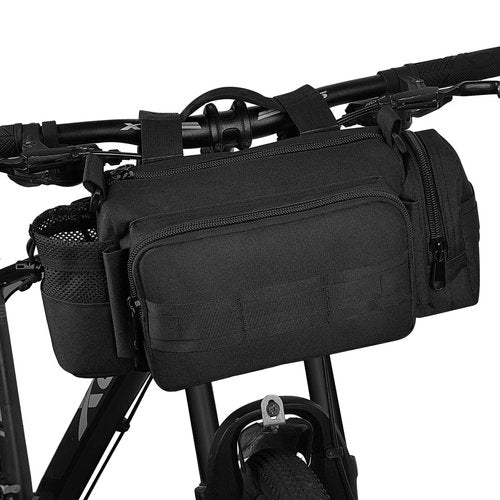 BraveHawk OUTDOORS Bike Handlebar Bag, 900D Nylon Oxford Multi-Purpose Tactical Waist Bag Heavy-Duty Water Resistant MOLLE Outdoor Bicycle Pack for Cycling Hiking (Large)