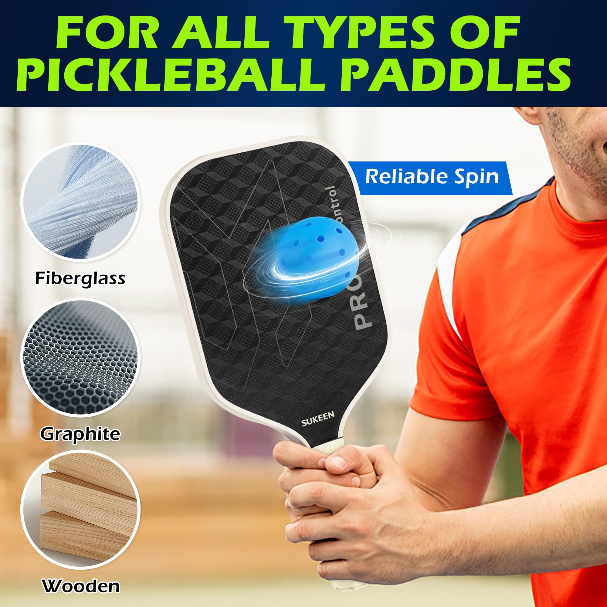 Sukeen Outdoor Pickleball Balls 40 Holes, High Bounce True Flight Pickleball Ball, High Visibility Outdoor Pickleballs, High Elasticity Pickle Balls with Mesh Bag, 20 Pack Blue