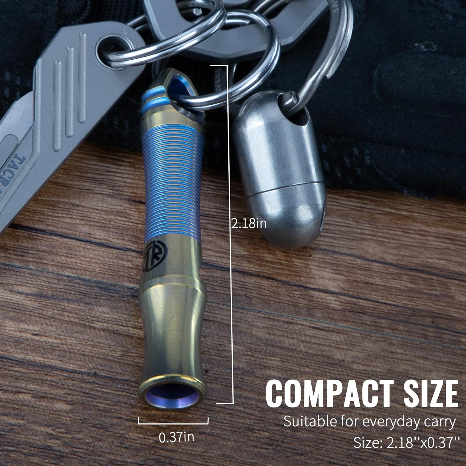 TACRAY Titanium Whistle - Ultra-Loud 120+ dB, Lightweight & Durable for Emergency Survival | Hiking & Camping