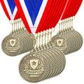 Remuuly 30 Pcs Gold Medals Bulk 2'' Basketball Soccer Baseball Volleyball Football Lacrosse Kickball Cheer Bowling Trophy Medals for Awards for Sports Participation Winner Gift(Gold,Champion)