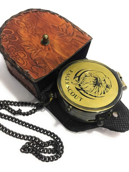 Eagle Compass Engraved Vintage Ship Functional Gift Compass Baptism Collectible Gift, Perfect for Christmas & Holiday Gifting