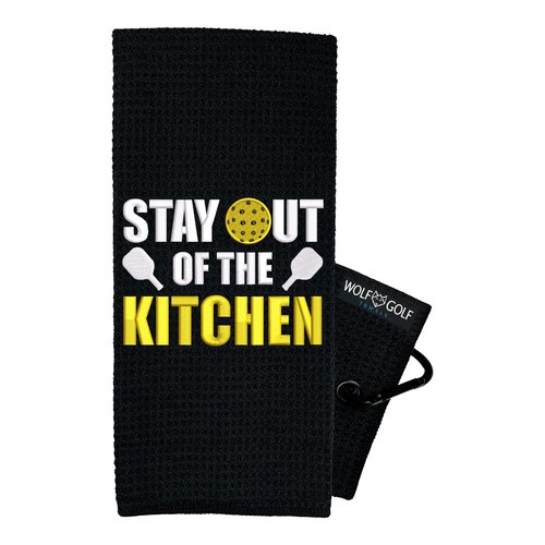 Stay Out of The Kitchen Pickleball Towel | Embroidered Funny Gift | Retirement Gear