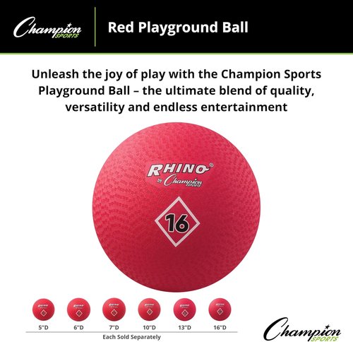 Champion Sports Playground Ball - Durable High-Bounce Balls in Multiple Sizes for Gym & Play