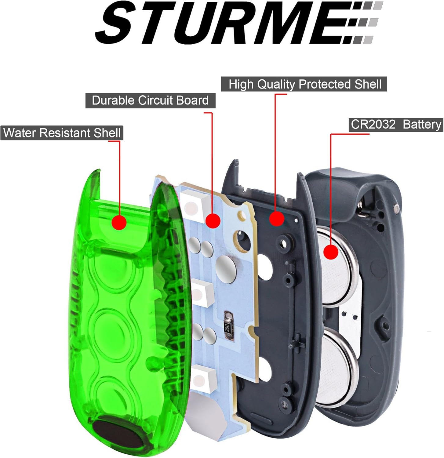 STURME LED Safety Light - High Visibility Strobe Lights for Bicycles, Kids, and Pets | Clip-On Design