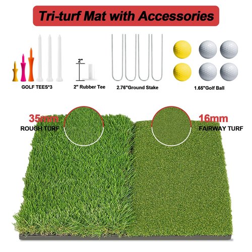 10x7ft Golf Practice Net for Backyard Driving, All-in-1 Outdoor Indoor Hitting Net, Mat, 7 Tees, 6 Balls for Training, Golf Gifts for Men Dad Him Golfer