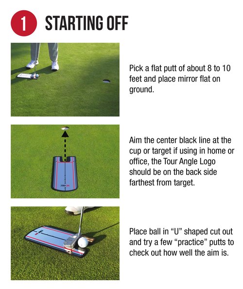 TourAngle | Putting Mirror for Proper Ball Alignment | Square Up Your Putter Face & Aim Correctly | Lower Scores with Instant Feedback | Right & Left Handers