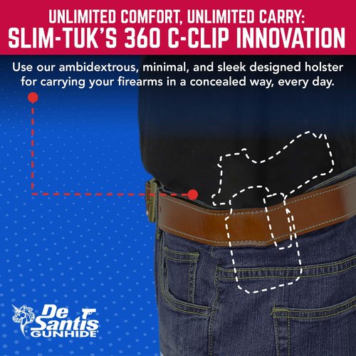 DeSantis Slim-Tuk Holster, Black, FITS: 43 43X, 43X MOS W/ RED DOT SIGHT, 43X MOS W/OUT RED DOT SIGHT