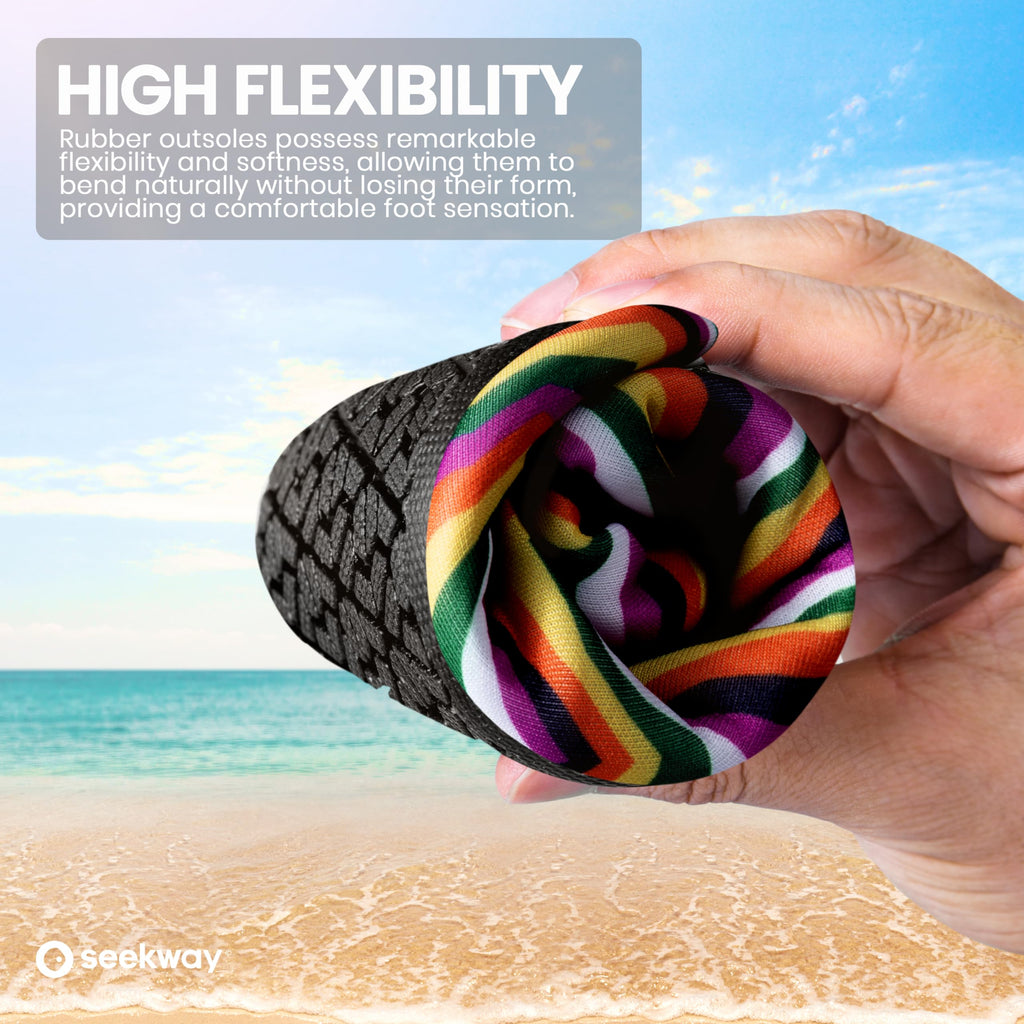 SEEKWAY Water Shoes Women Men Adult Quick-Dry Aqua Socks Barefoot Non Slip for Beach Swim River Pool Lake surf Black Size SK002