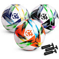 Soccer Ball Size 3/4/5 with Pump - Tri-Color PVC, 7.8in Diameter, Includes 3-Pack