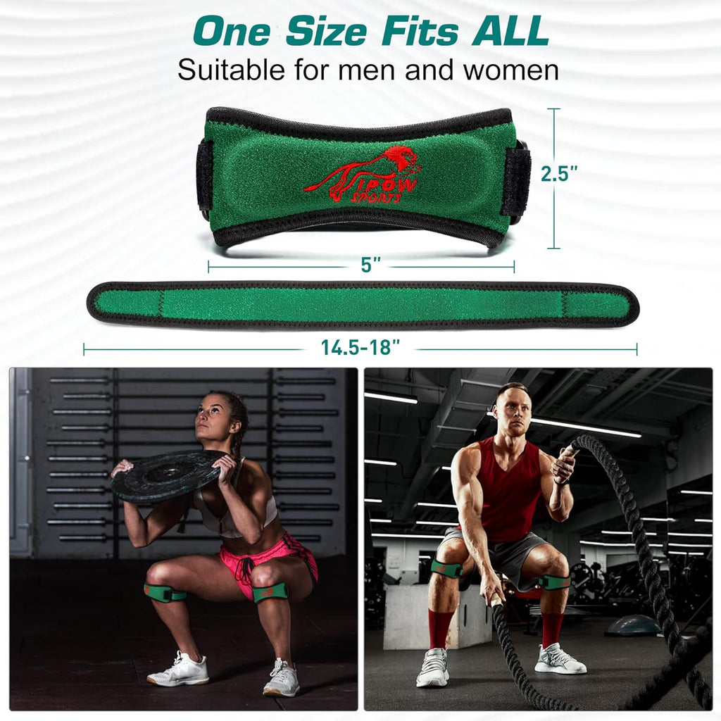 Skiennix Knee Strap - Adjustable Support for Pain Relief | Green Color