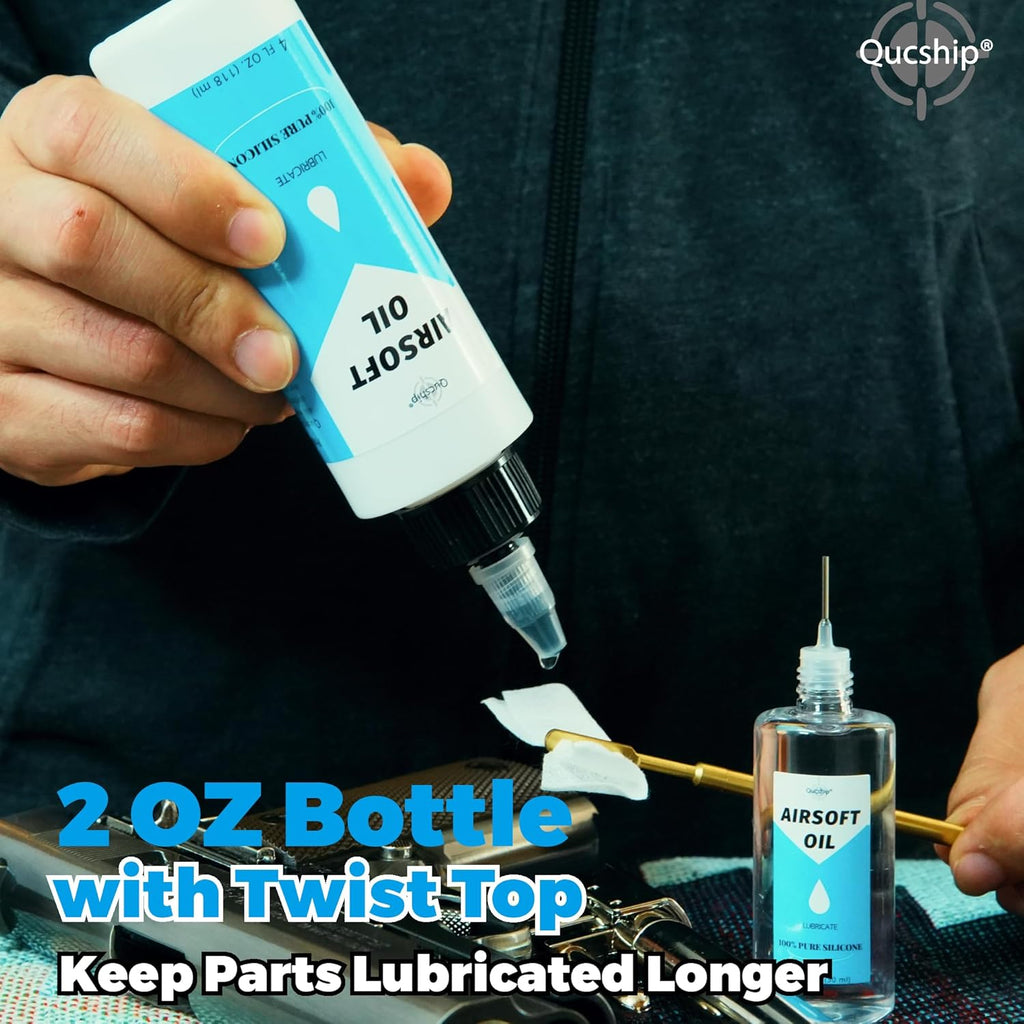 Skiennix Silicone Air Gun Oil - Multi-Purpose Chamber Lube | 2 oz & 1 oz Needle Oiler