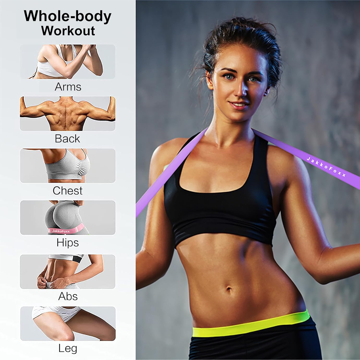 Skiennix Resistance Loop Exercise Bands - Set of 5 for Home Fitness, Stretching & Strength Training