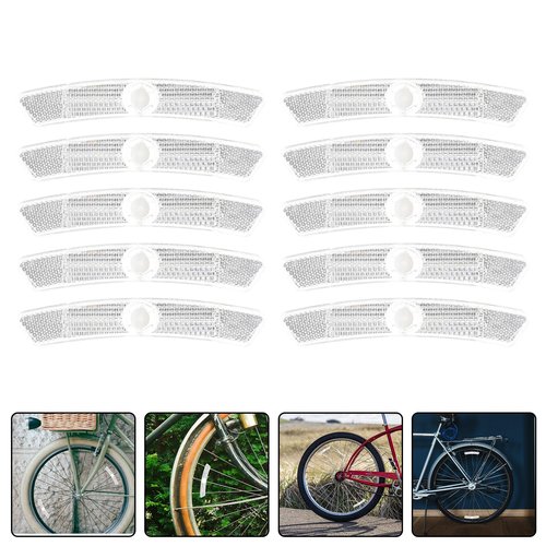 Kisangel Bike Wheel Reflectors 10Pcs Bicycle Spoke Reflective Safety Warning Accessories for Night Riding Road and Mountain Bikes