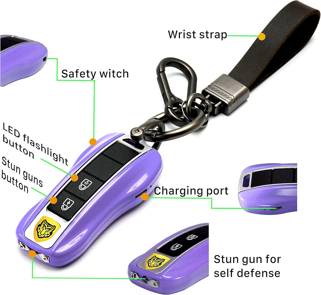 Skiennix Rechargeable Stun Gun - Self-Defense with LED Flashlight for Women | Compact & Powerful