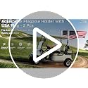 Golf Cart Flag Holder Mount Kit with USA Flag - 15.7 Inch Flag Pole 2 Pack