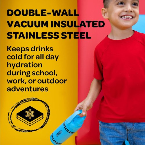 CamelBak Crayola Chug Water Bottle - Insulated Stainless Steel, Limited Edition Mountain Meadow, 16oz
