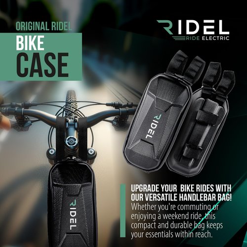 Ridel Bike Bag for Front Frame with Double Zippers - Water Resistant Handlebar Bag with 4 Adjustable Straps - Bike Bags for Bicycles Headtube Ideal for Storing Essentials Like Phone, Keys & Snacks