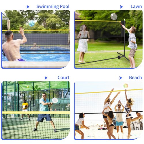 Badminton Pickleball Net, Adjustable Height Portable Badminton Net-2-in-1 Volleyball and Badminton Set, Pickleball Net for Tennis Indoor Outdoor Court