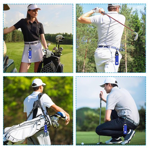 PATIKIL Golf Ball Carry Bag, 2Pack Golf Tee Holder Pouch Portable Neoprene Golf Ball Holder with Clip for Men and Women Storage Gifts, Blue
