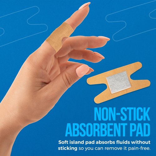 Flexible Fabric Bandages - Flex Fabric Adhesive Bandages Knuckle Bandages for Finger Care and to Protect Wounds from Infection - (200 Count)