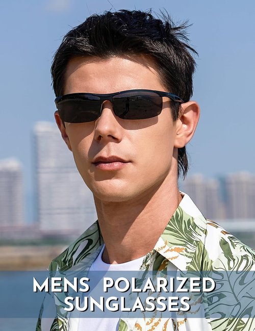 BIRCEN Polarized Sunglasses - Lightweight Anti-Glare Metal Wraparound | UV Protection for Men