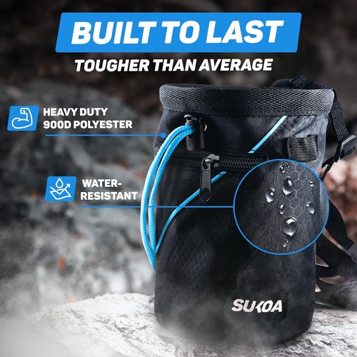 Chalk Bag for Rock Climbing by [Brand Name] - Quick-Clip Belt & Large Pockets | Ideal for Gym, Bouldering & Disc Golf