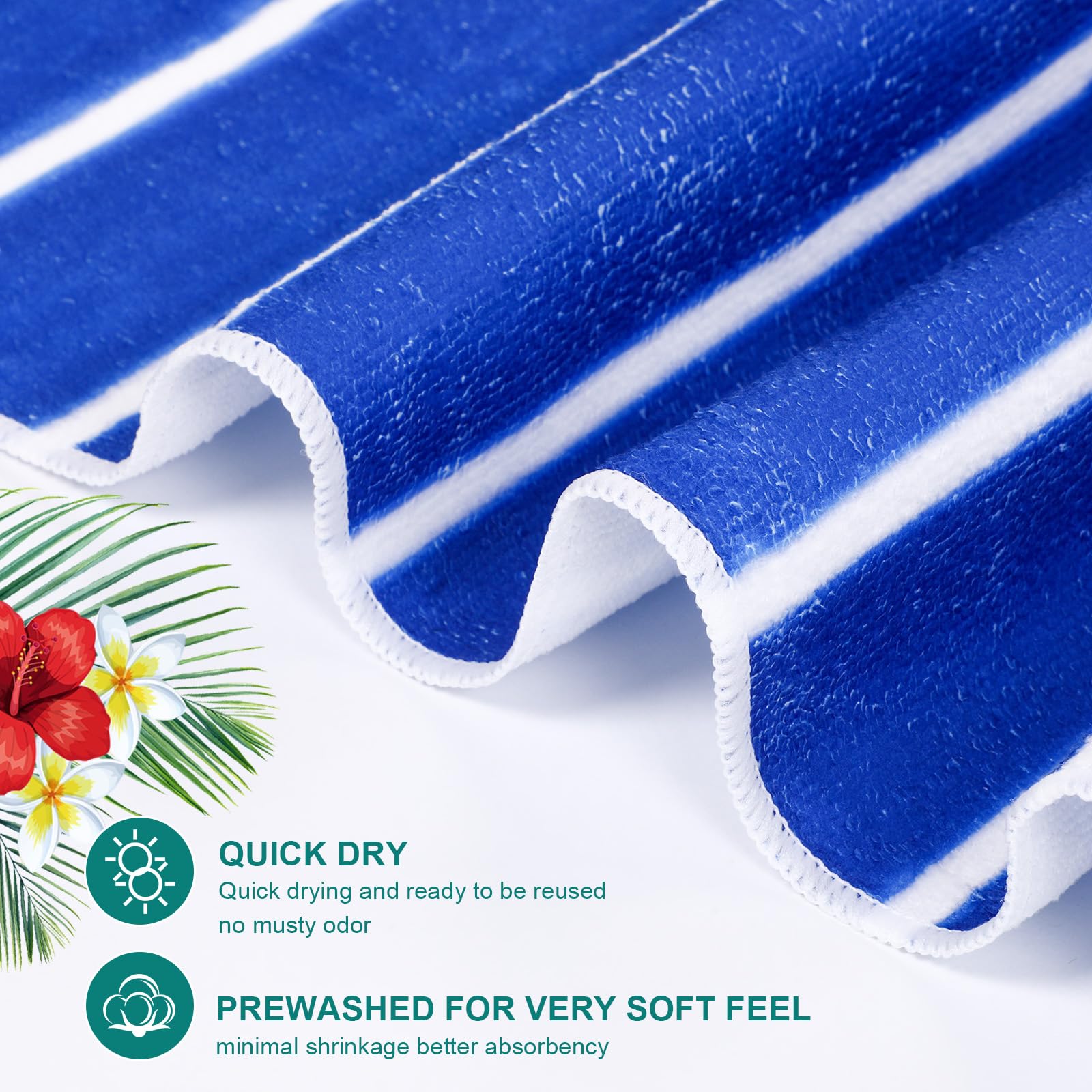 EBOOT 10 Pack Oversized Beach Towel Set Extra Large Pool Towels Microfiber Quick Dry Swim Blanket for Adult Women Men Face Hand Body Bath Travel Pool(Lovely Color,28 x 59 Inch,Stylish Stripe)