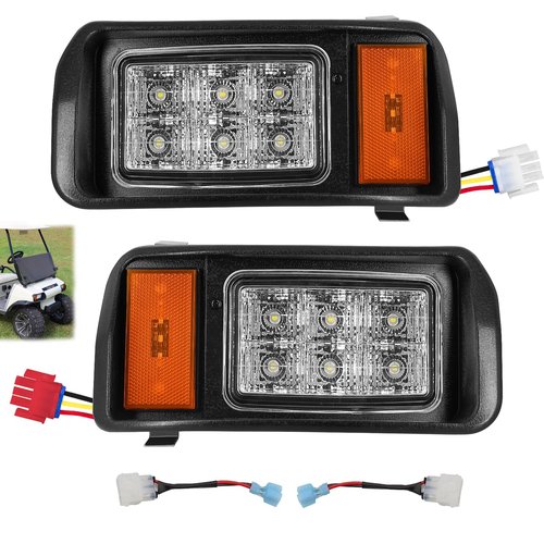 DRIVE UP Club Car DS LED Headlight Kit, 12V Factory Style LED Headlights with Adapter Wire for Club Car DS 1993-up Gas and Electric Golf Carts, OEM 101988001